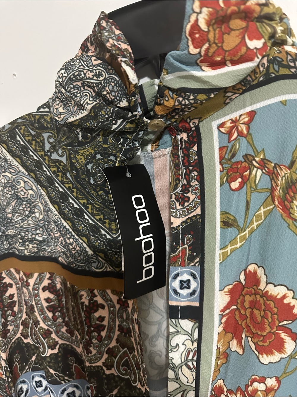 Boohoo Multi-Color Floral Patchwork Mini Dress - Picture 5 of 5
